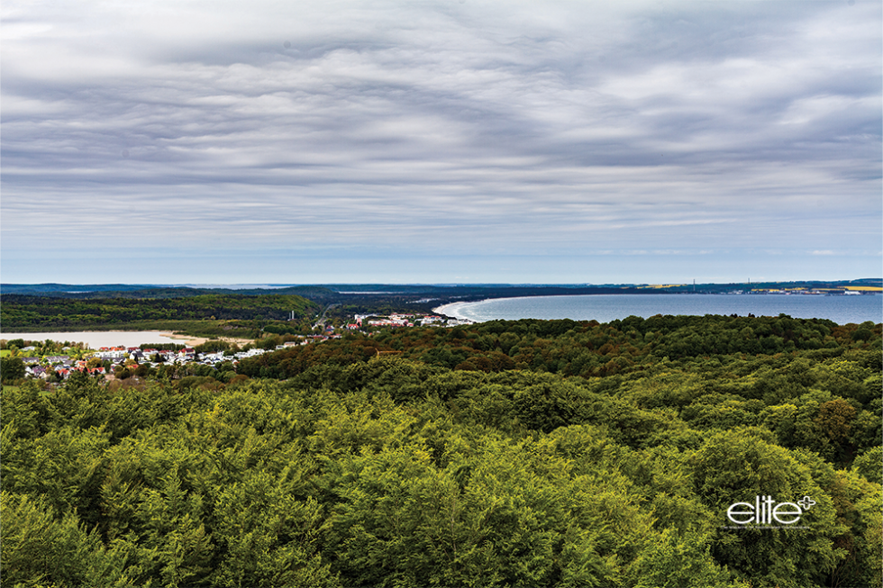 Views of the island from above Granitz Hunting Lodge, a former royal retreat.