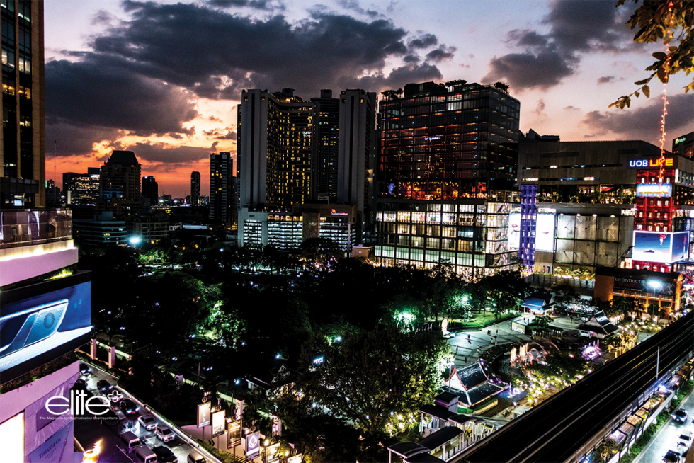 Nightscape at Siam Square, and Phrom Phong at dusk.