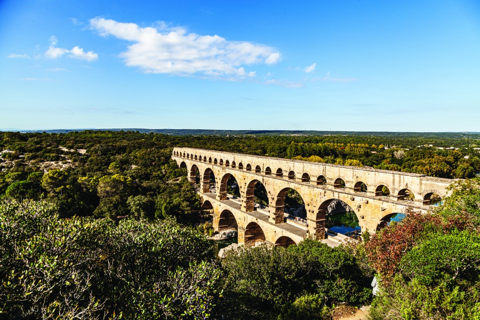 The nearby Pont du Gard is part of a 50km-long aqueduct built by the Romans almost 2,000 years ago.